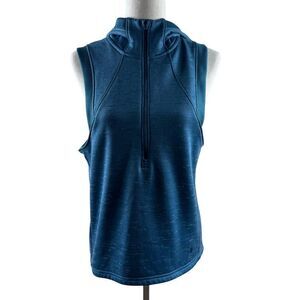 Under Armour Women's Coldgear Sleeveless Fleece Lined 1/4 Zip Hoodie Medium Teal